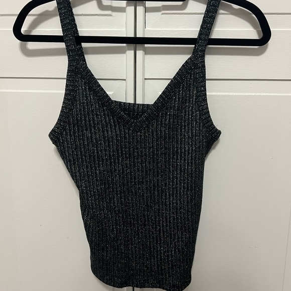 American Eagle Outfitters Tops - American Eagle- black sparkly cropped tank